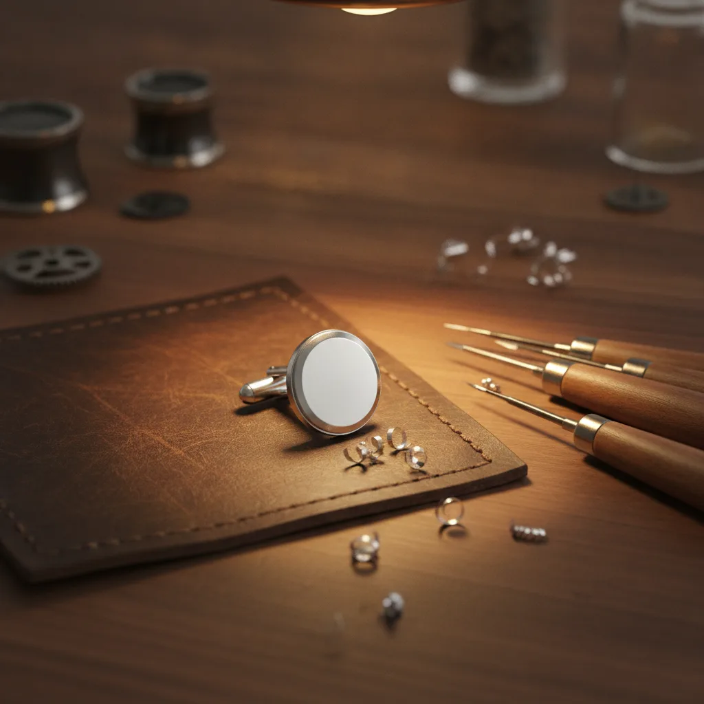 bouton de manchette mécanisme horloger