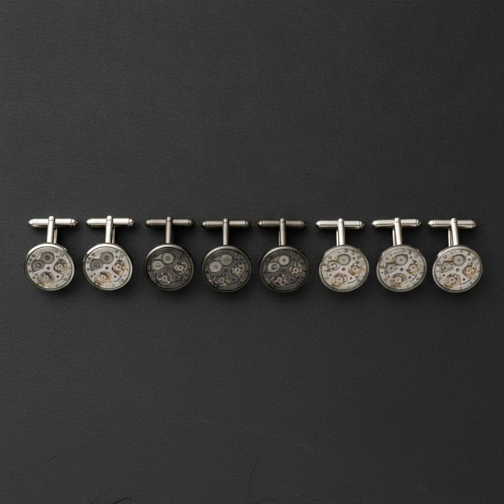 bouton de manchette mécanisme horloger