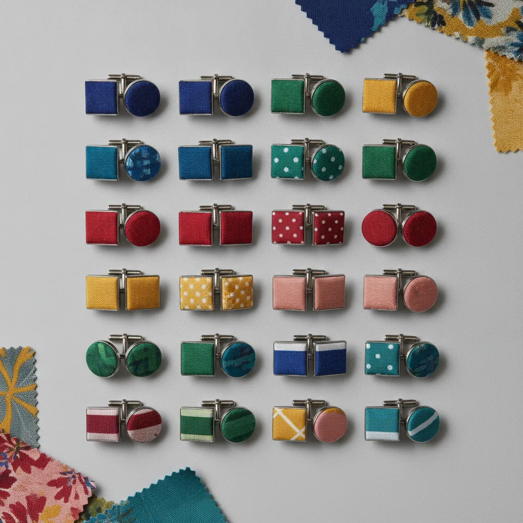 boutons de manchette en tissu