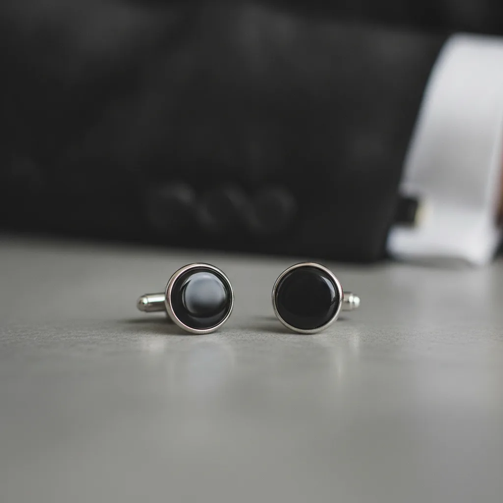 boutons de manchette en onyx