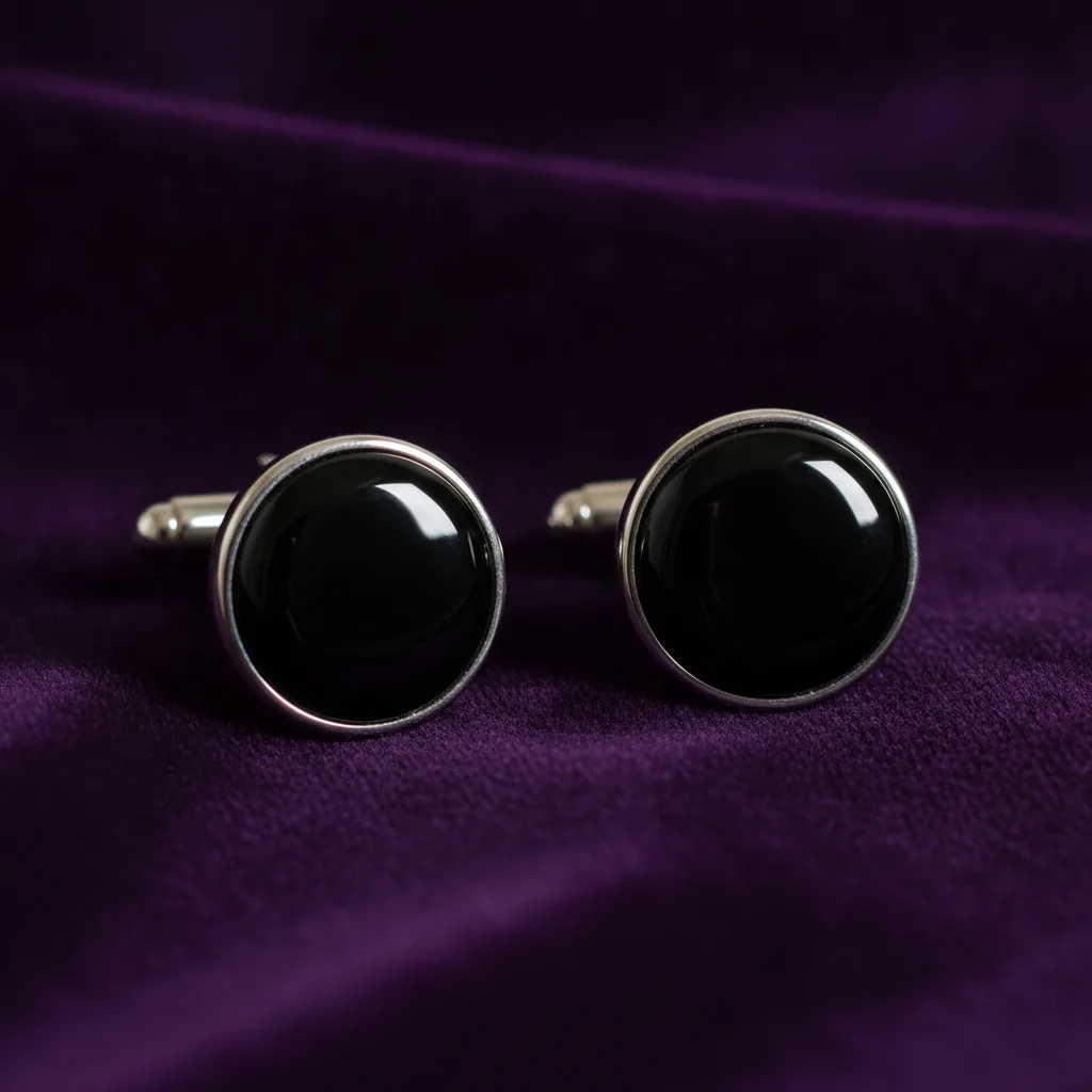 Boutons de manchette en onyx pour le black tie