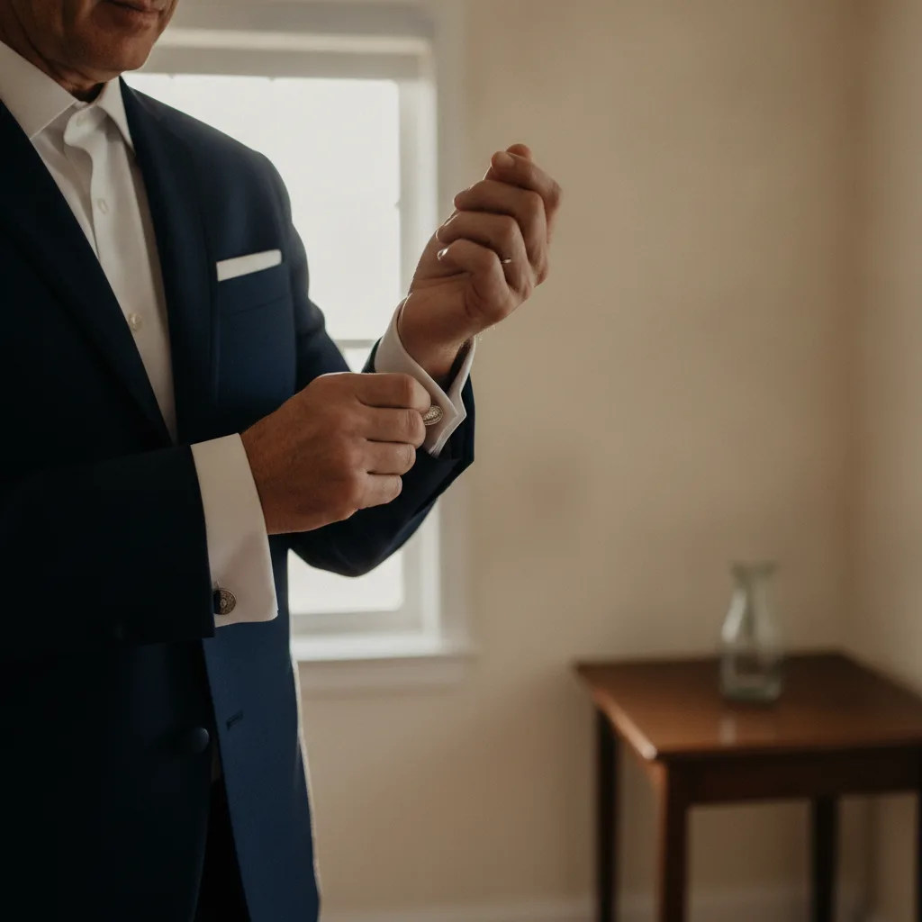 boutons de manchette dorés ou argentés mariage