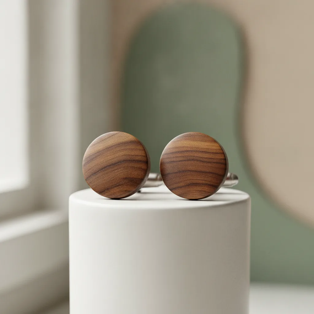 boutons de manchette bois