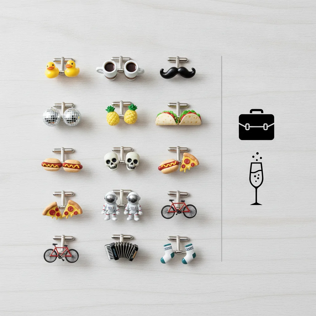 boutons de manchette humoristiques
