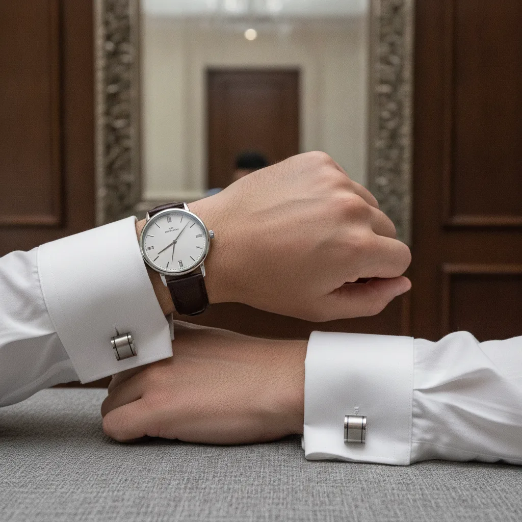 bouton de manchette et bracelet montre