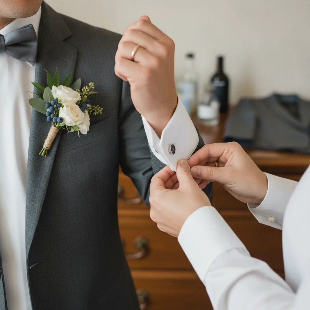 boutons de manchette mariage champêtre