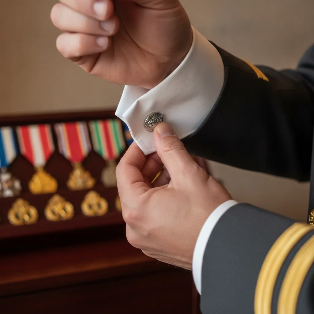 boutons de manchette cérémonie militaire