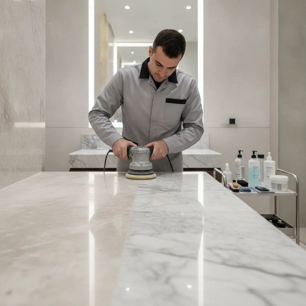 salle de bain marbre luxe entretien