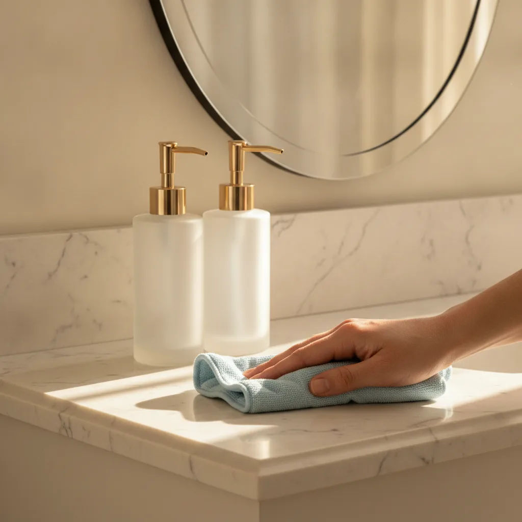 salle de bain marbre luxe entretien