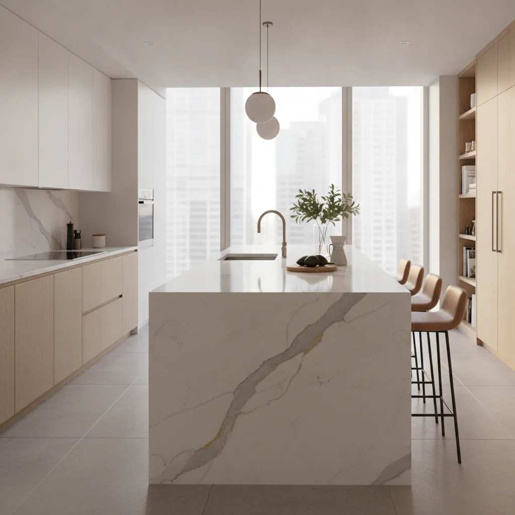 Quartz effet marbre, vraie alternative au marbre ?