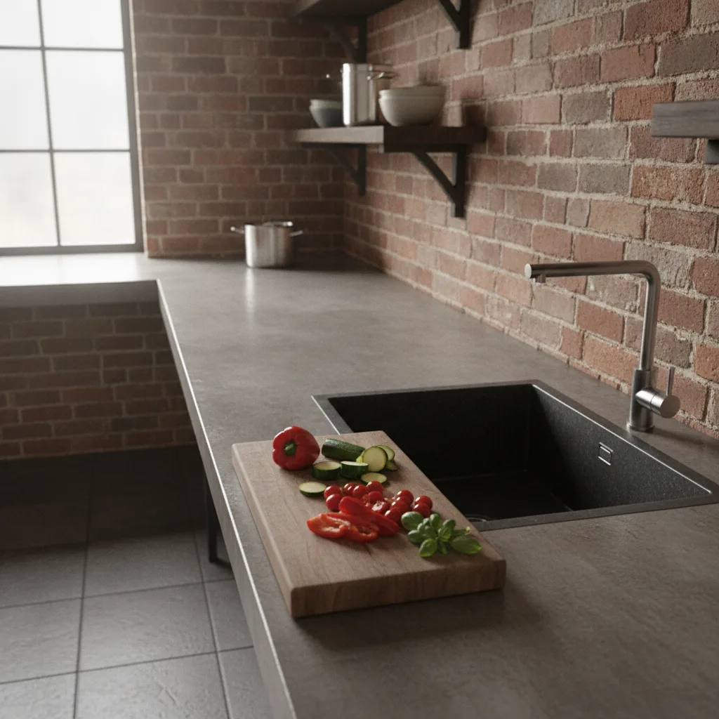cuisine style industriel plan de travail