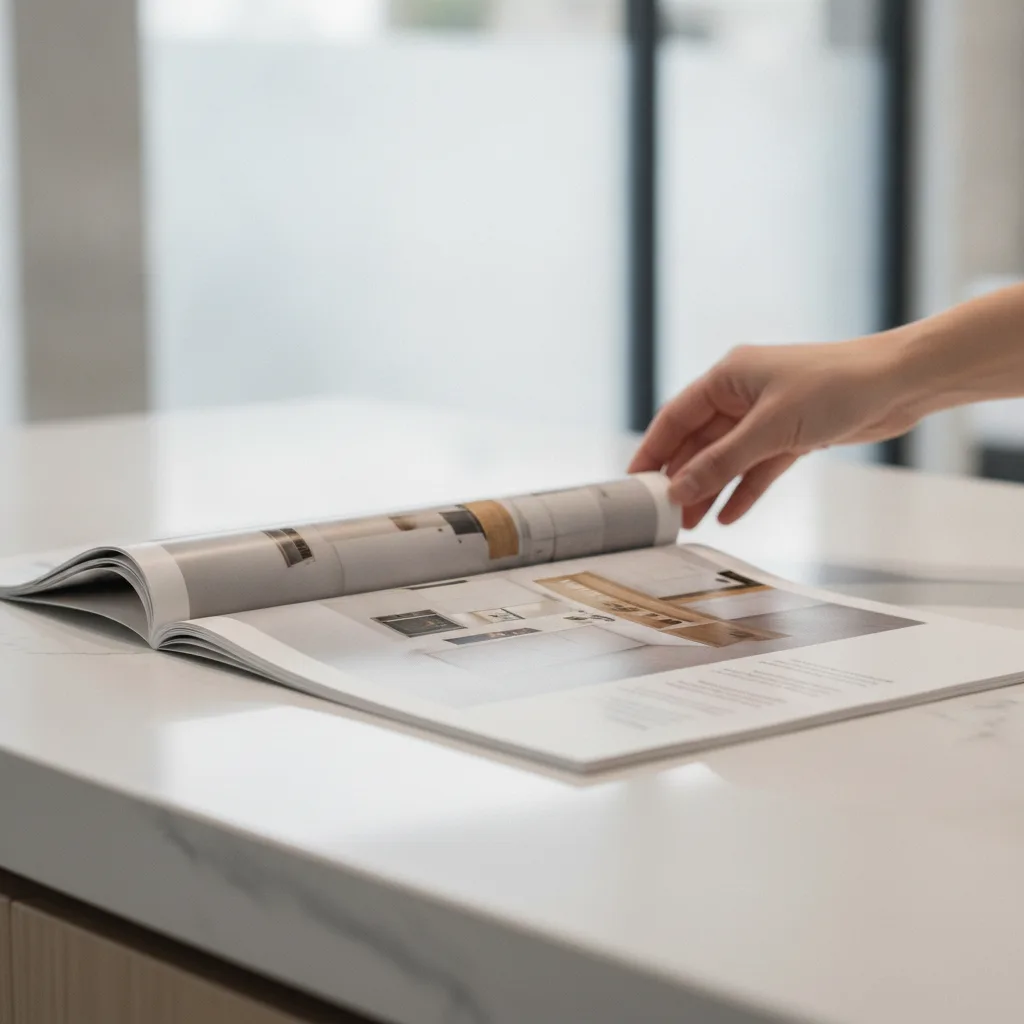 Surface en quartz peu poreuse et facile à nettoyer dans une cuisine