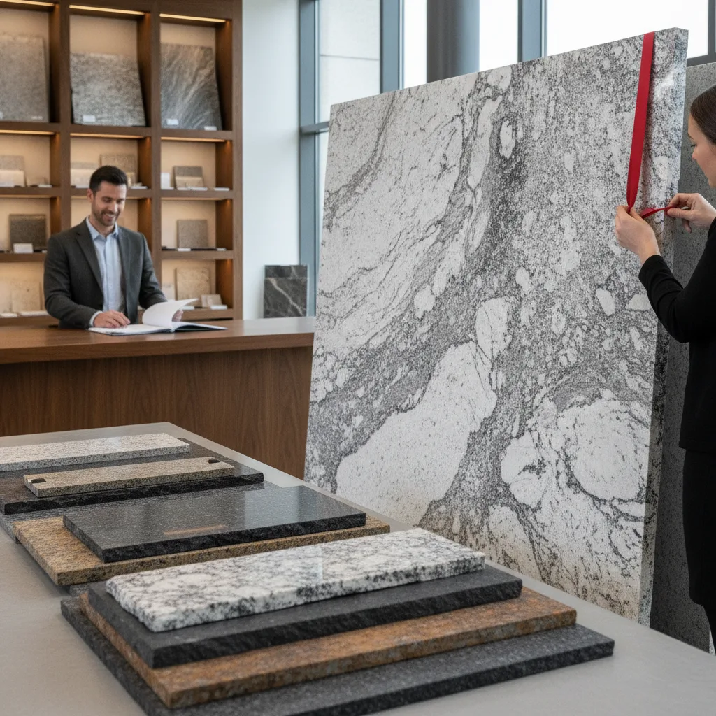 choisir tranche granit showroom