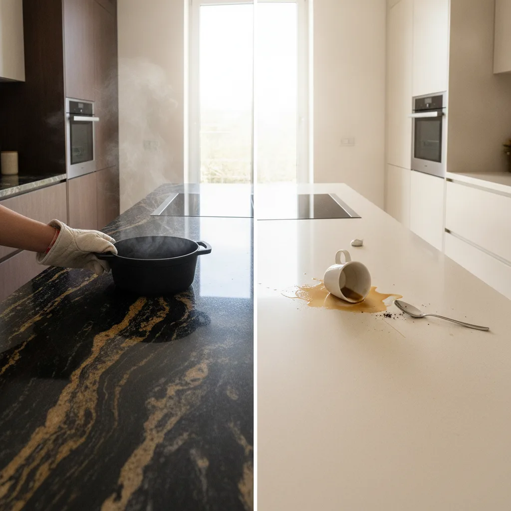 Granit vs céramique plan de travail, comparatif 2026