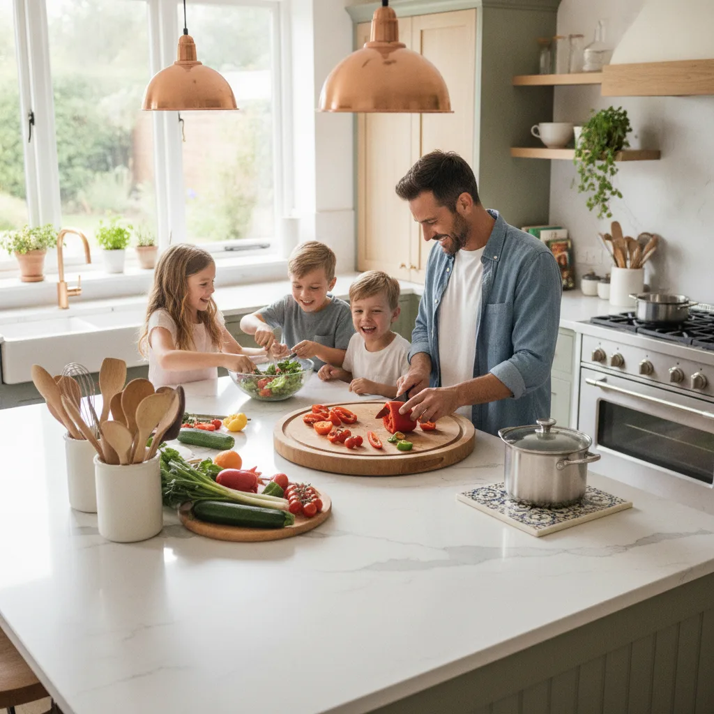 quartz blanc plan de travail cuisine