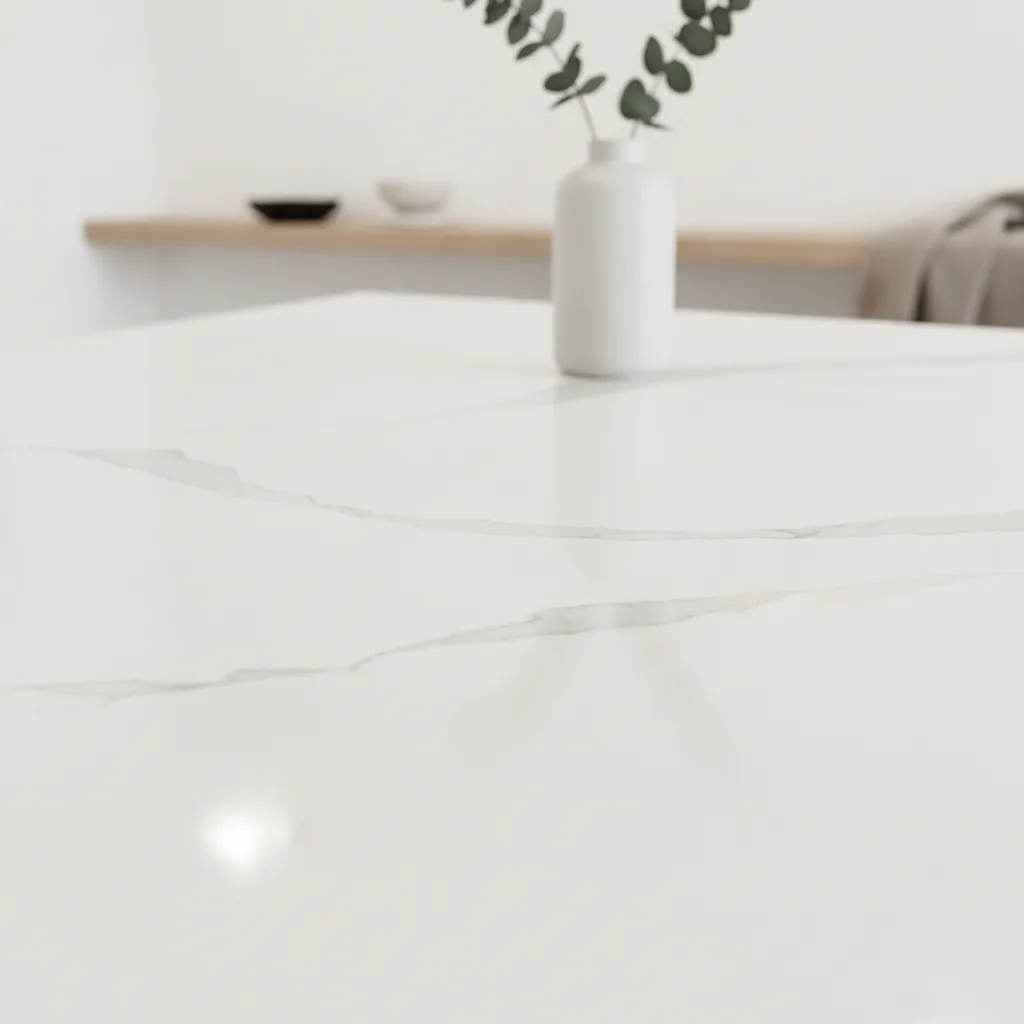quartz blanc plan de travail cuisine