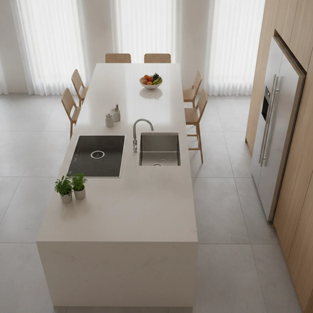 plan de travail cuisine ouverte salon