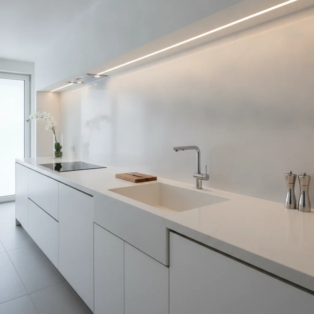 Comparaison d'un quartz blanc COMPAC avec différents blancs Silestone