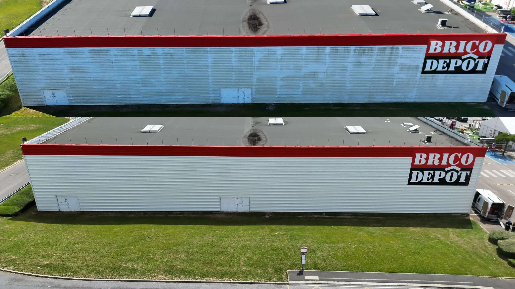 Drone de pulvérisation Flight Drone Service en intervention sur une façade