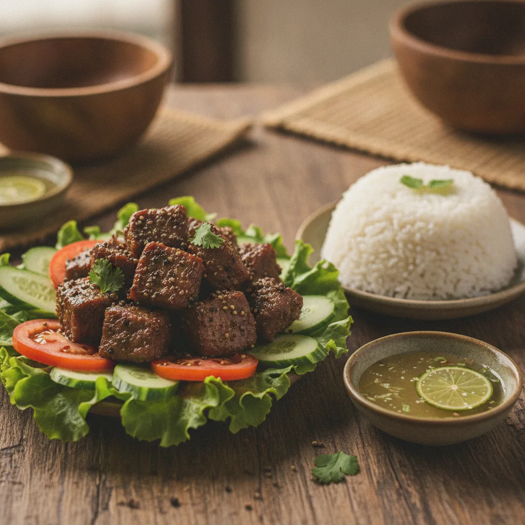 Recette du lok lak cambodgien au poivre de Kampot IGP - recette lok lak cambodgien poivre kampot
